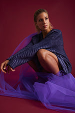 Cashmere V-Neck Sweater unisex Sporty navy / cosmic sky