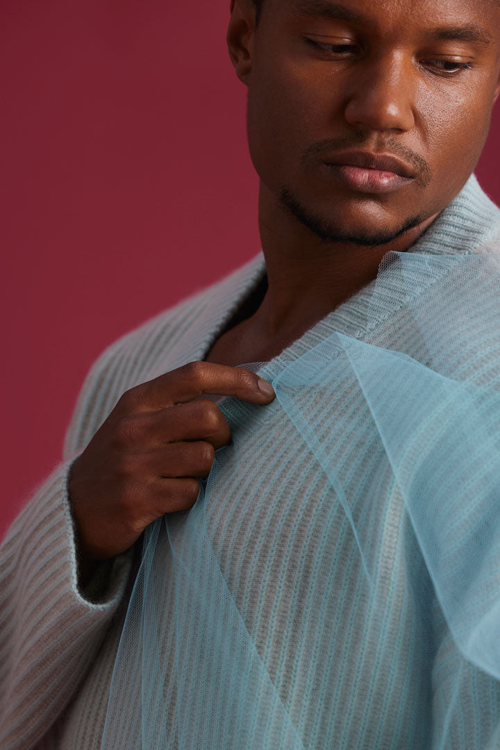 Cashmere V-Neck Sporty mint / cream