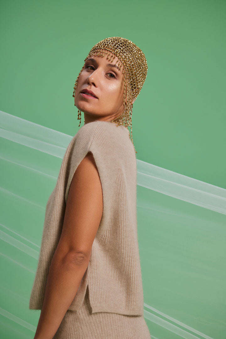 Cashmere Weste Sunny natural cream