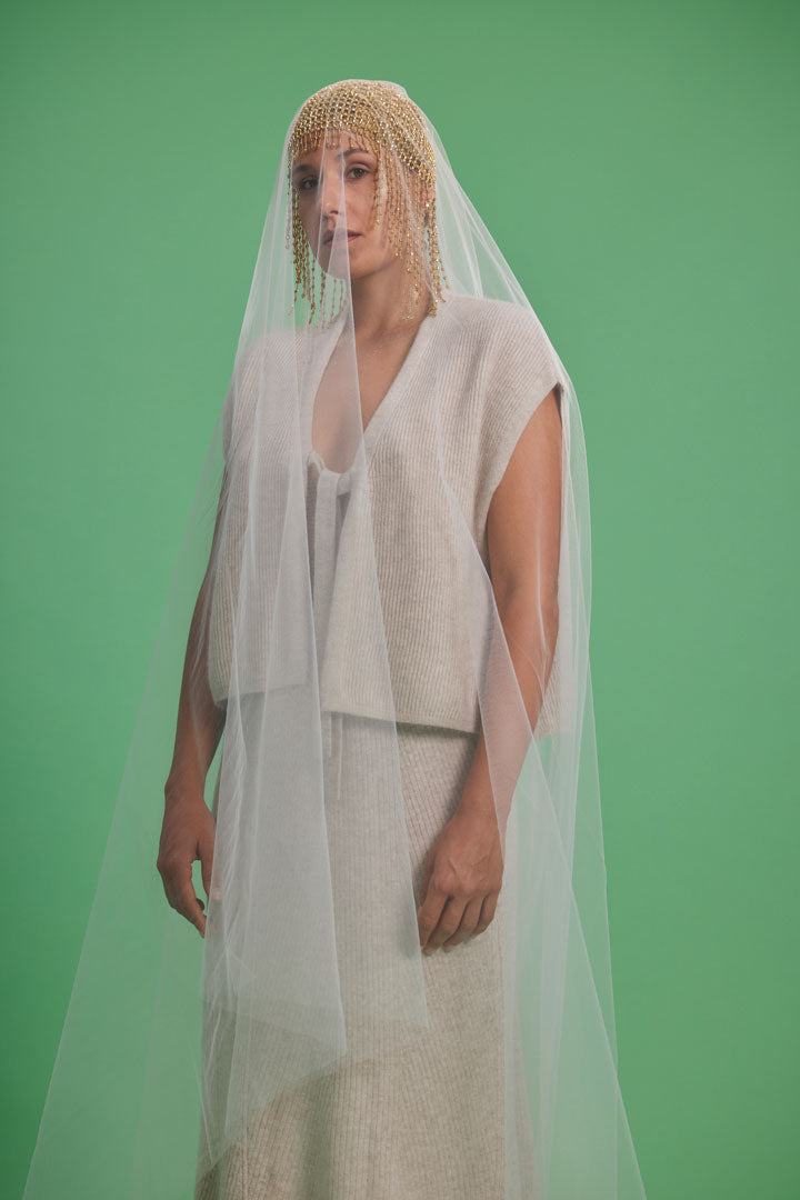 Cashmere Weste Sunny natural cream