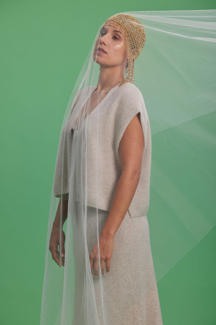 Cashmere Weste Sunny natural cream