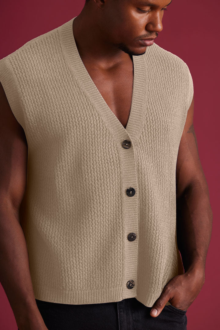 Cashmere vest Comfy natural cream