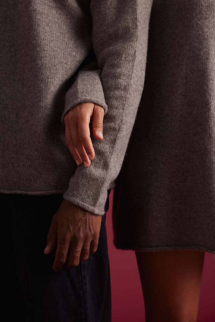 Yak Sweater Amraa unisex natural blue yak