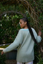 Cashmere V-Neck Sweater Sporty mint / cream