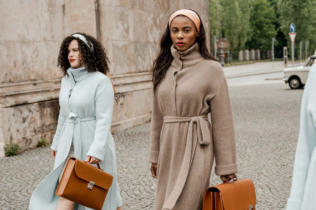 Cashmere Mantel Dust natur graubeige - Verena von Eschenbach