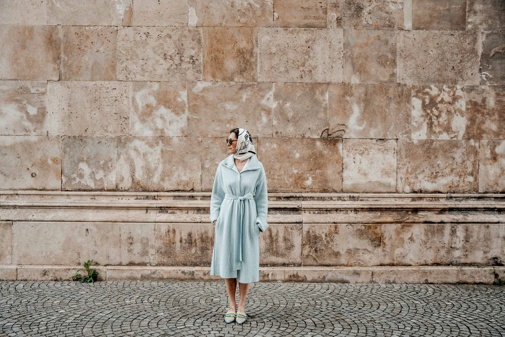 Cashmere Mantel Dust puderblau - Verena von Eschenbach