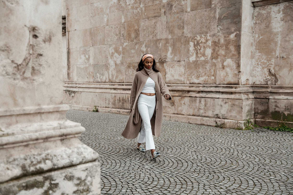 Cashmere Mantel Dust natur graubeige - Verena von Eschenbach