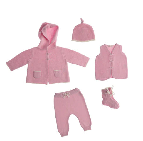 Cashmere Baby Set von Kopf bis Fuß blütenrosa - Verena von Eschenbach