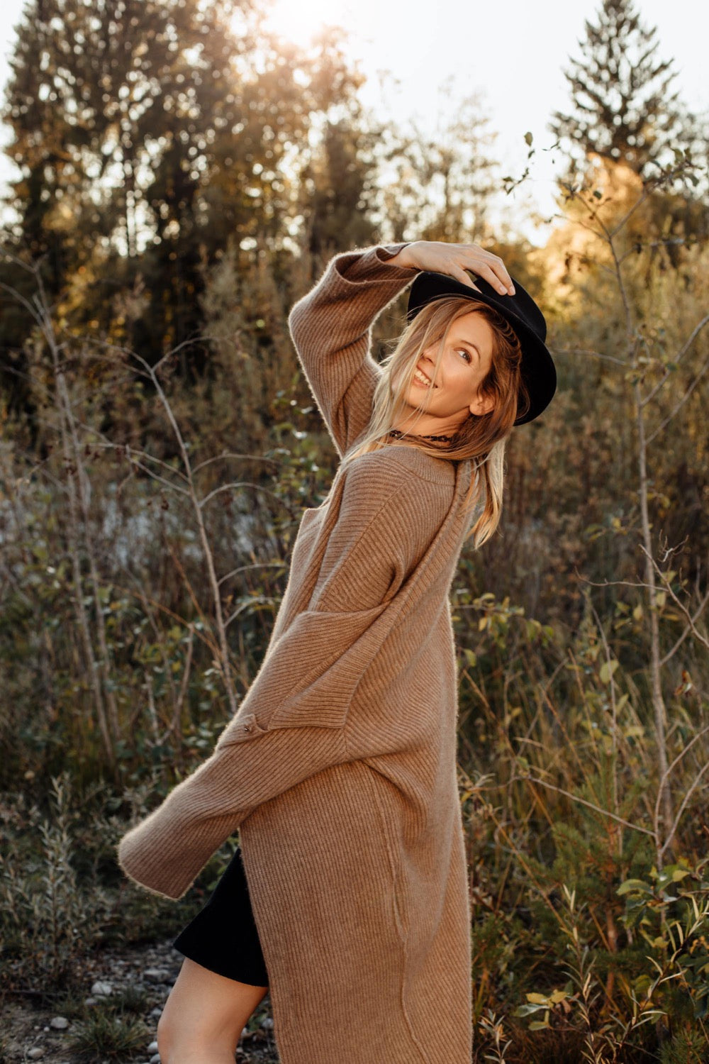 Cashmere Mantel Dust natur graubeige - Verena von Eschenbach