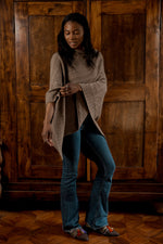 Cashmere Poncho Storm graubraun - Verena von Eschenbach