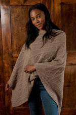 Cashmere Poncho Storm graubraun - Verena von Eschenbach