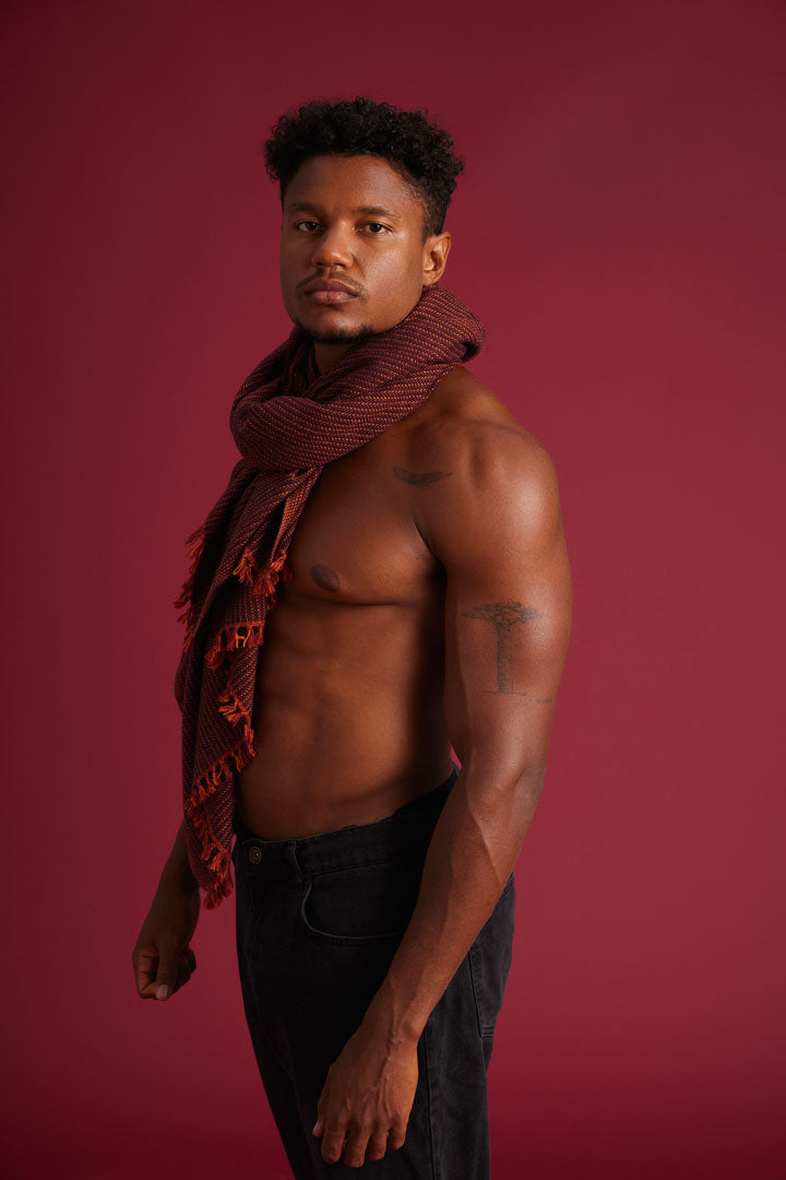 Cashmere scarf Visva wineberry