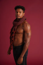 Cashmere scarf Visva wineberry
