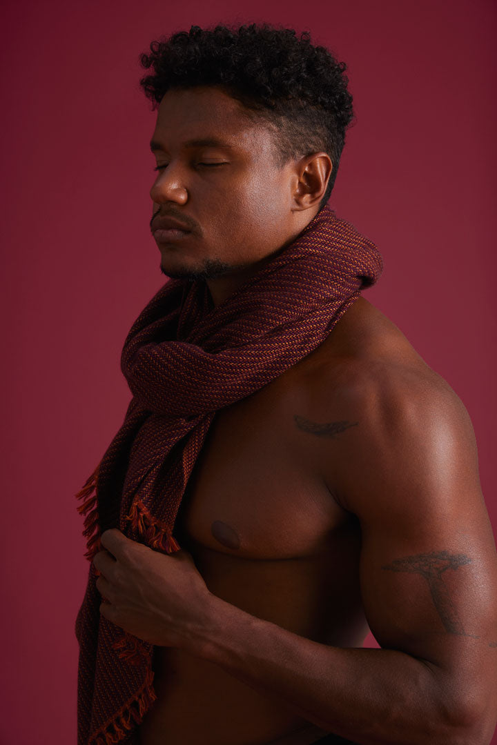 Cashmere scarf Visva wineberry
