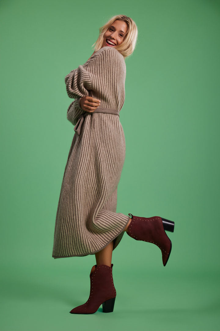 Cashmere coat Frida taupe cream