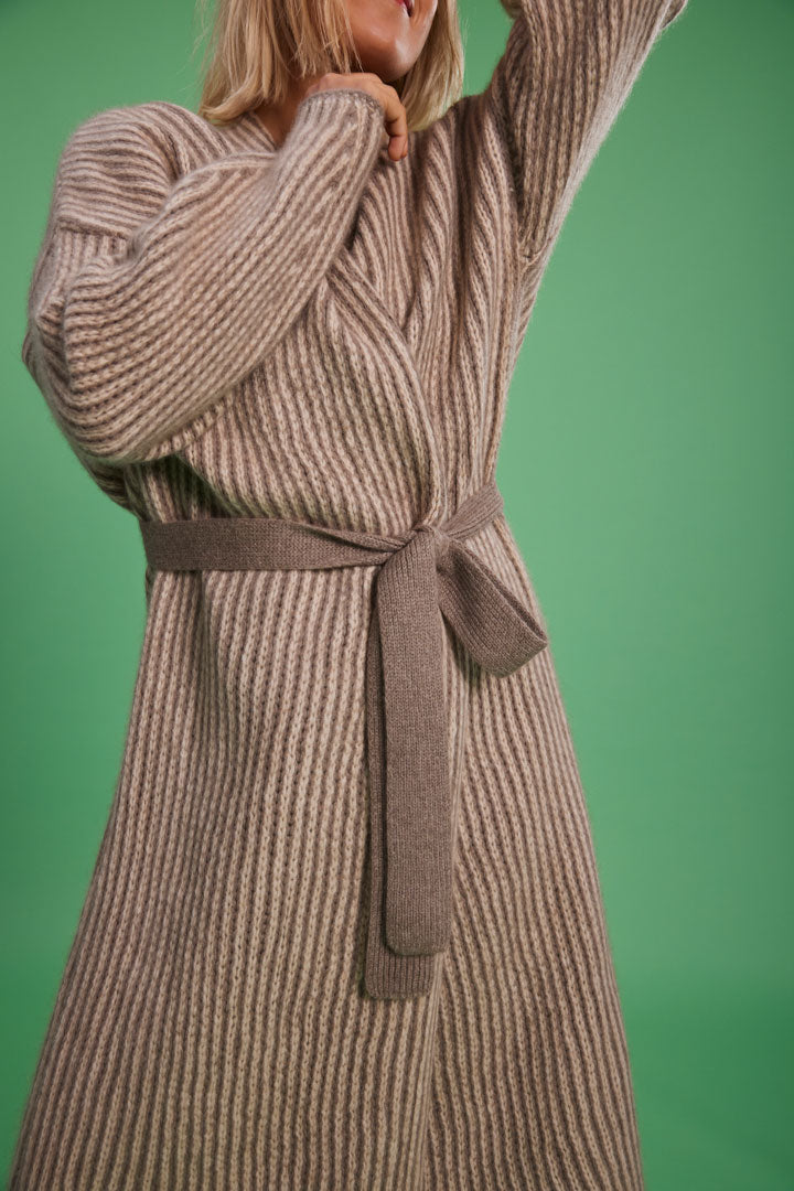 Cashmere coat Frida taupe cream
