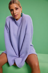 Cashmere Pullover Flowery cosmic sky