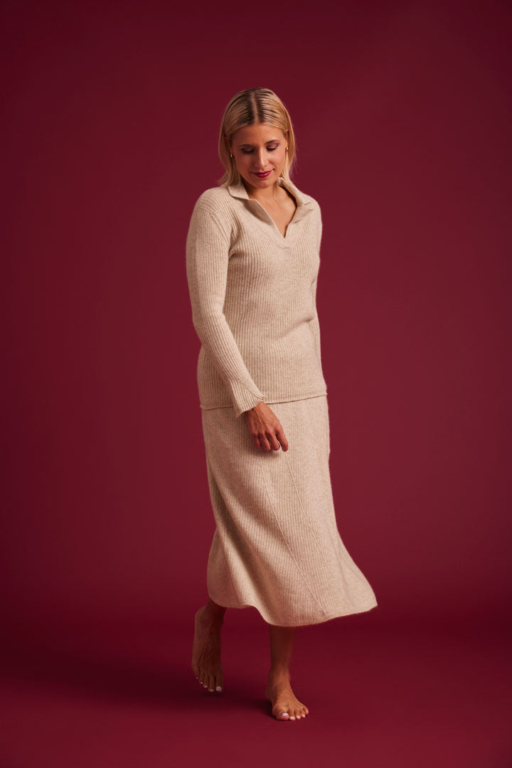 Cashmere Skirt Trendy natural cream
