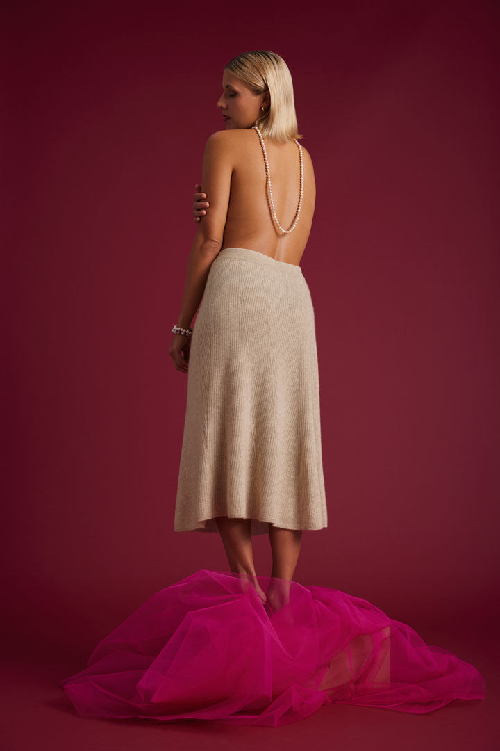 Cashmere Skirt Trendy natural cream