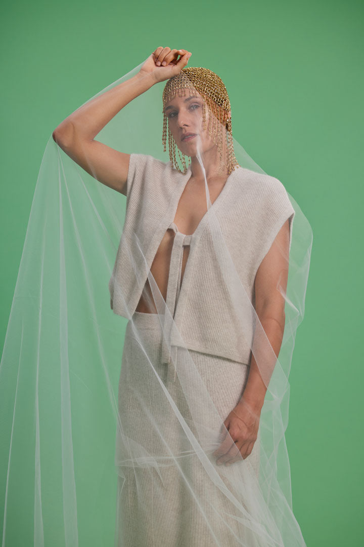 Cashmere vest Sunny natural cream 