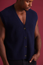 Cashmere Vest Comfy navy 