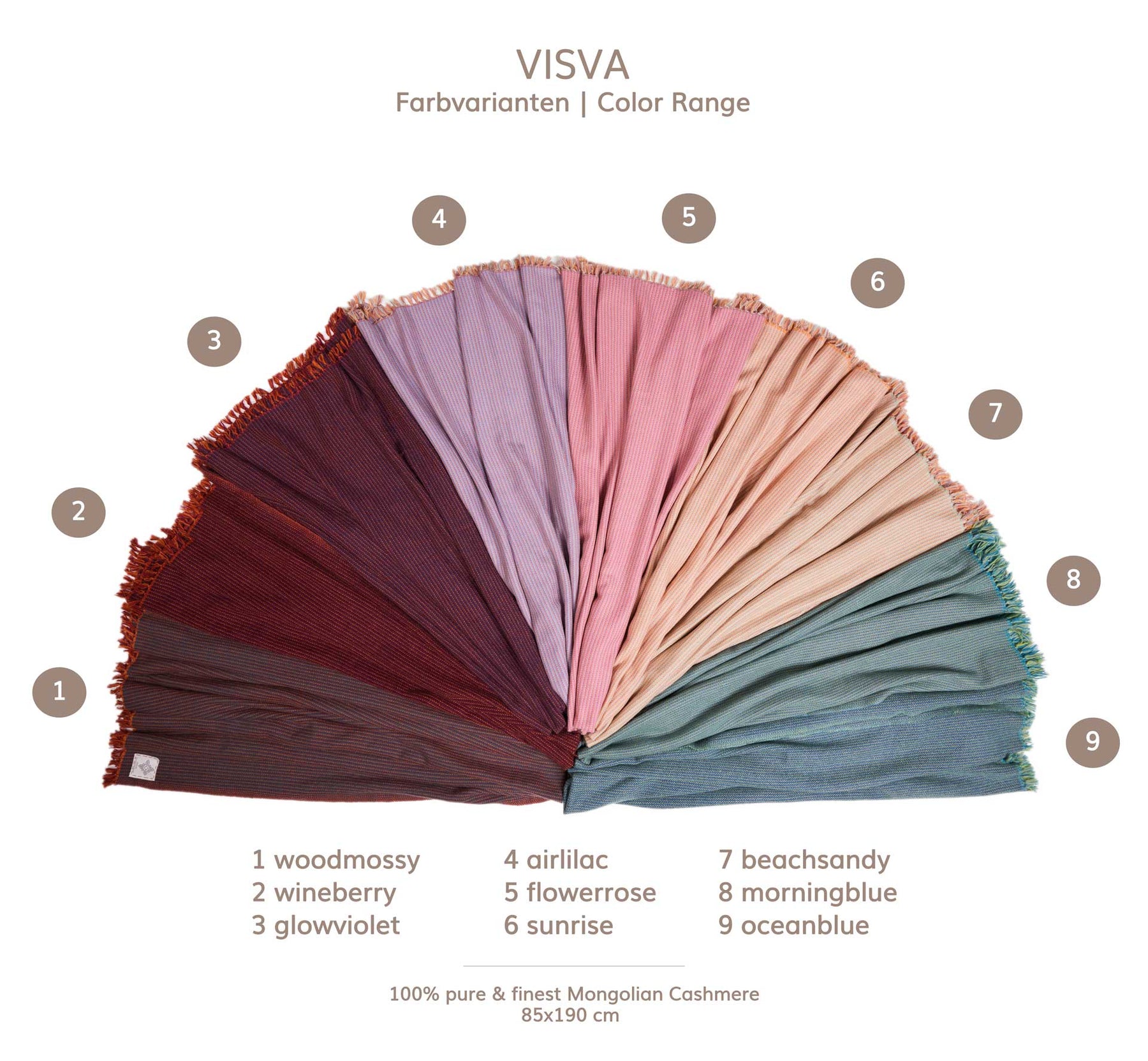 Cashmere Schal Tuch Damen Herren unisex Visva 85x190cm beachsandy ...
