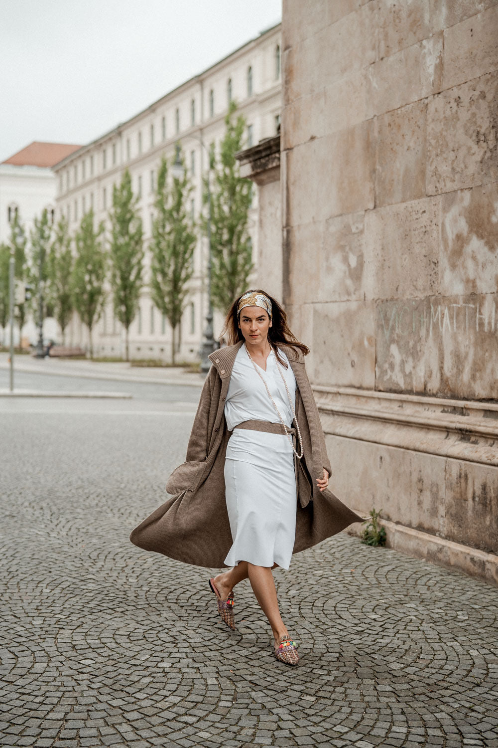 Cashmere Mantel Dust natur graubeige - Verena von Eschenbach 