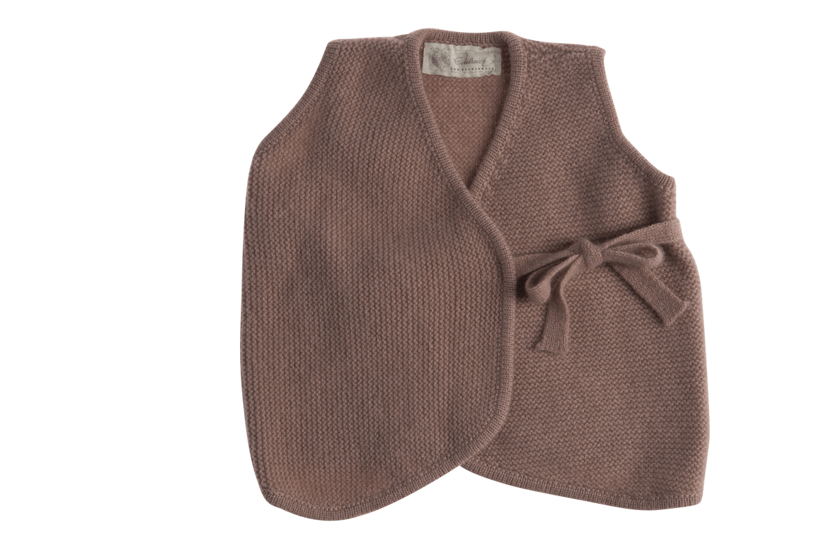 Cashmere Baby Weste Venja mit Bändchen rosé - Verena von Eschenbach 