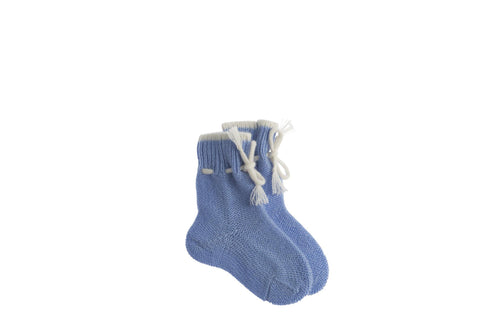 Cashmere Baby Socken mit Bändchen Sona himmelblau - Verena von Eschenbach 